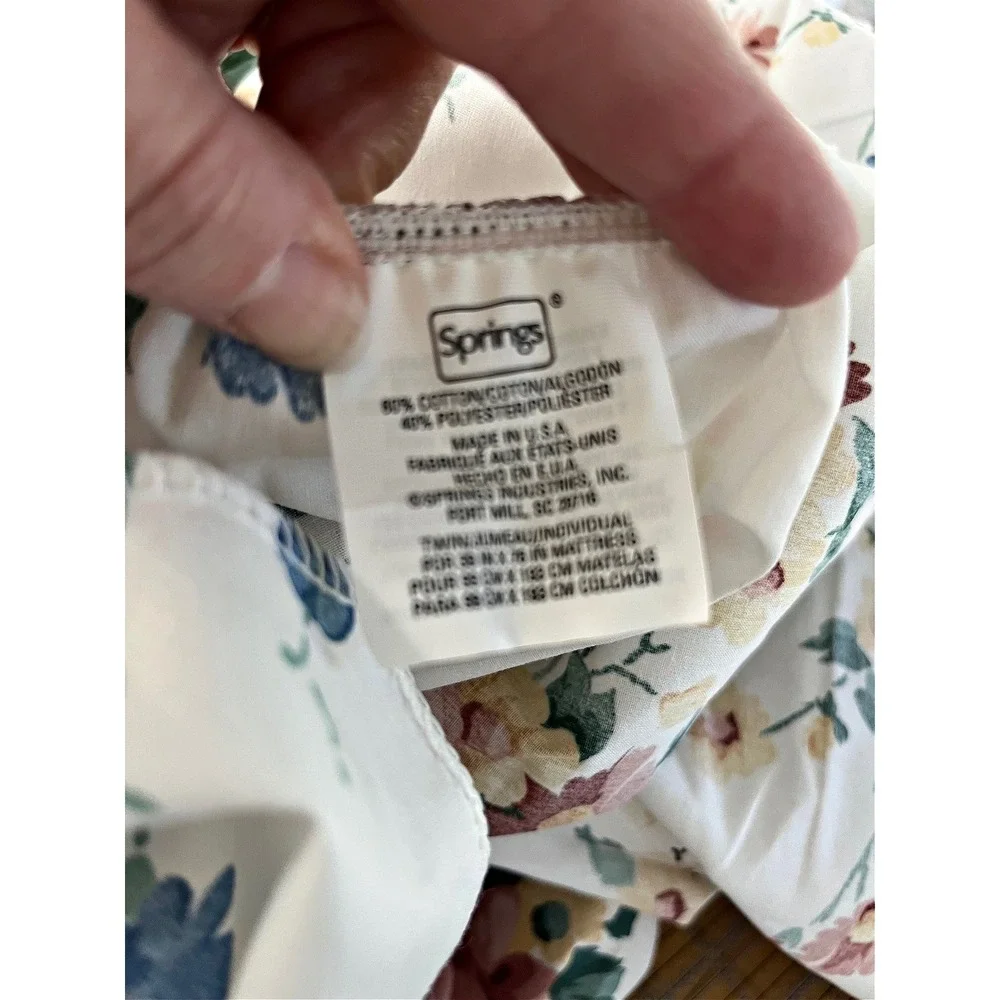 Vintage Large Floral Twin‎ Size fitted sheet Springs